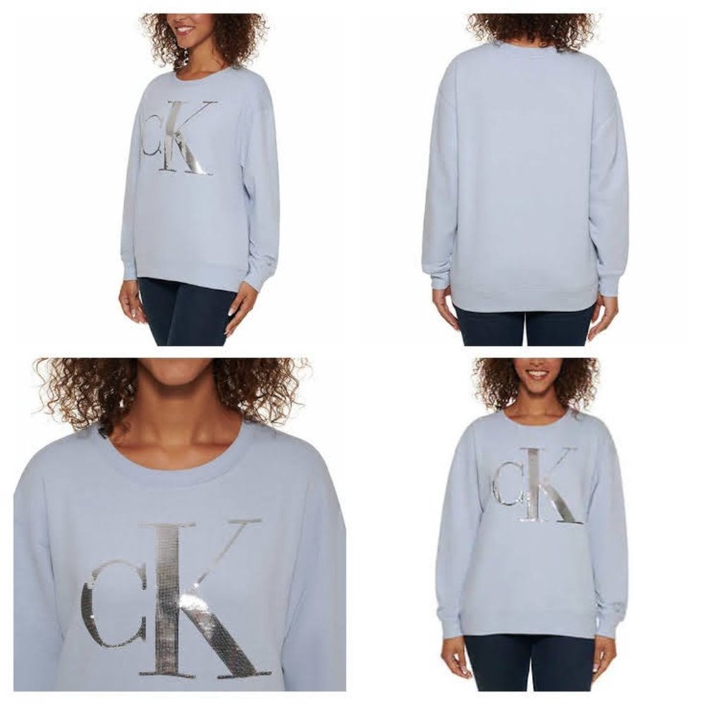 BLUE NWT‎ Calvin Klein Jeans Ladies' Sequin Pullover